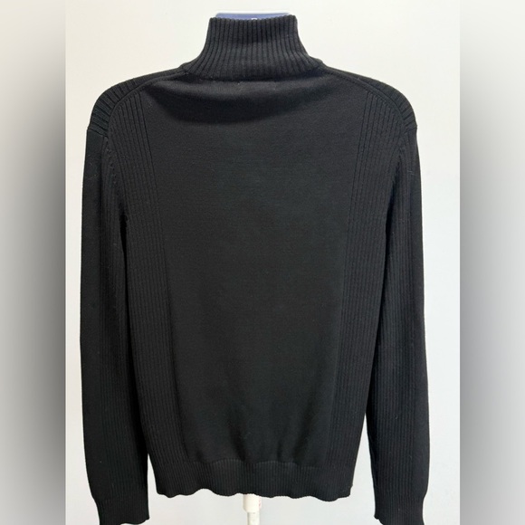 CALVIN KLEIN Men's Black mock neck 1/4 zip pullover sweater size L - Picture 5 of 14